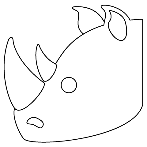 Rhinoceros Face Emoji Coloring Page